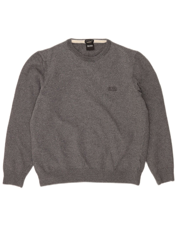 Γυναικείο πουλόβερ Hugo Boss Crew Neck Jumper UK 18 XL Γκρι παρθένο μαλλί