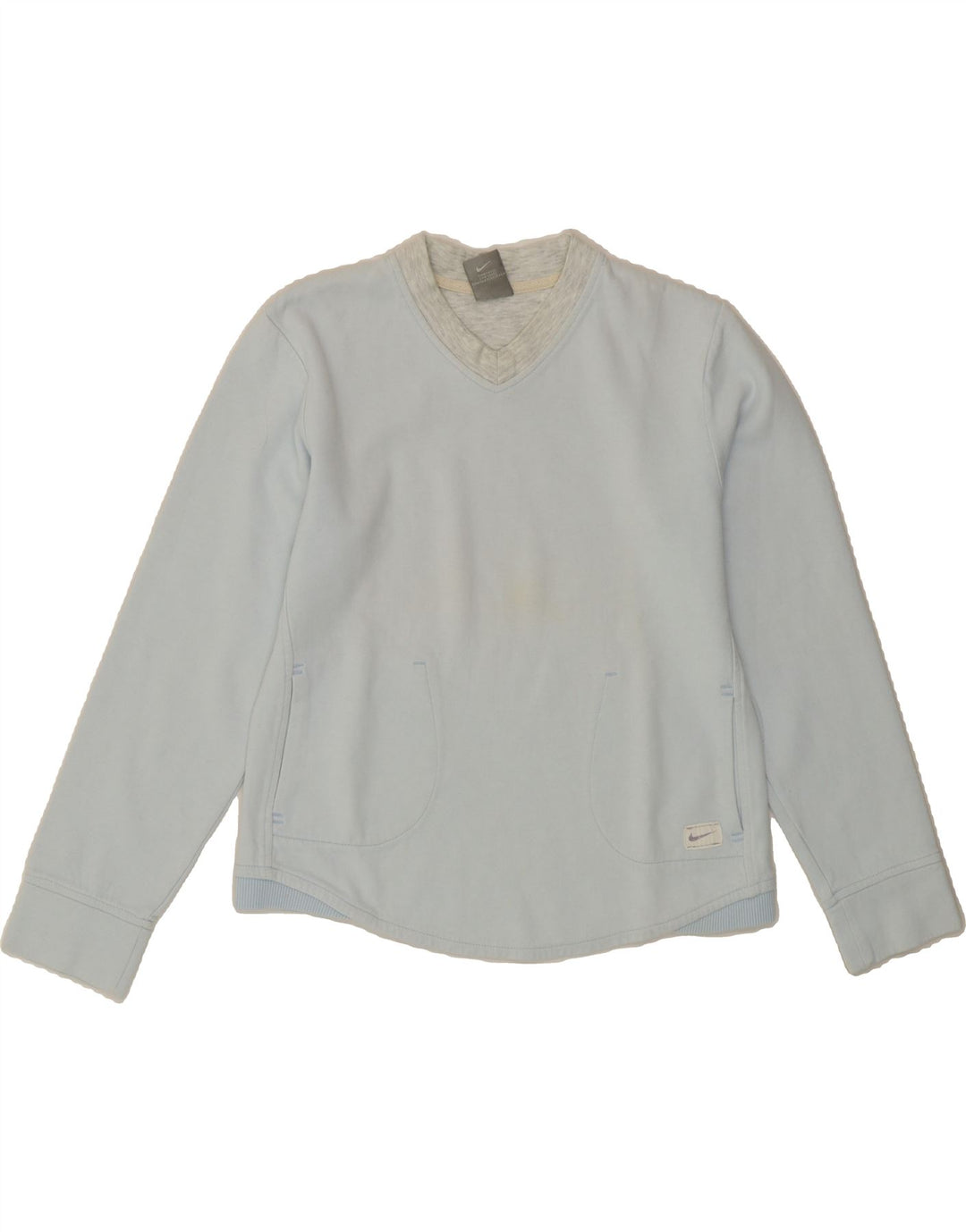 NIKE Womens Sweatshirt Jumper UK 10/12 Medium Blue Cotton Vintage Nike and Second-Hand Nike from Messina Hembry 
