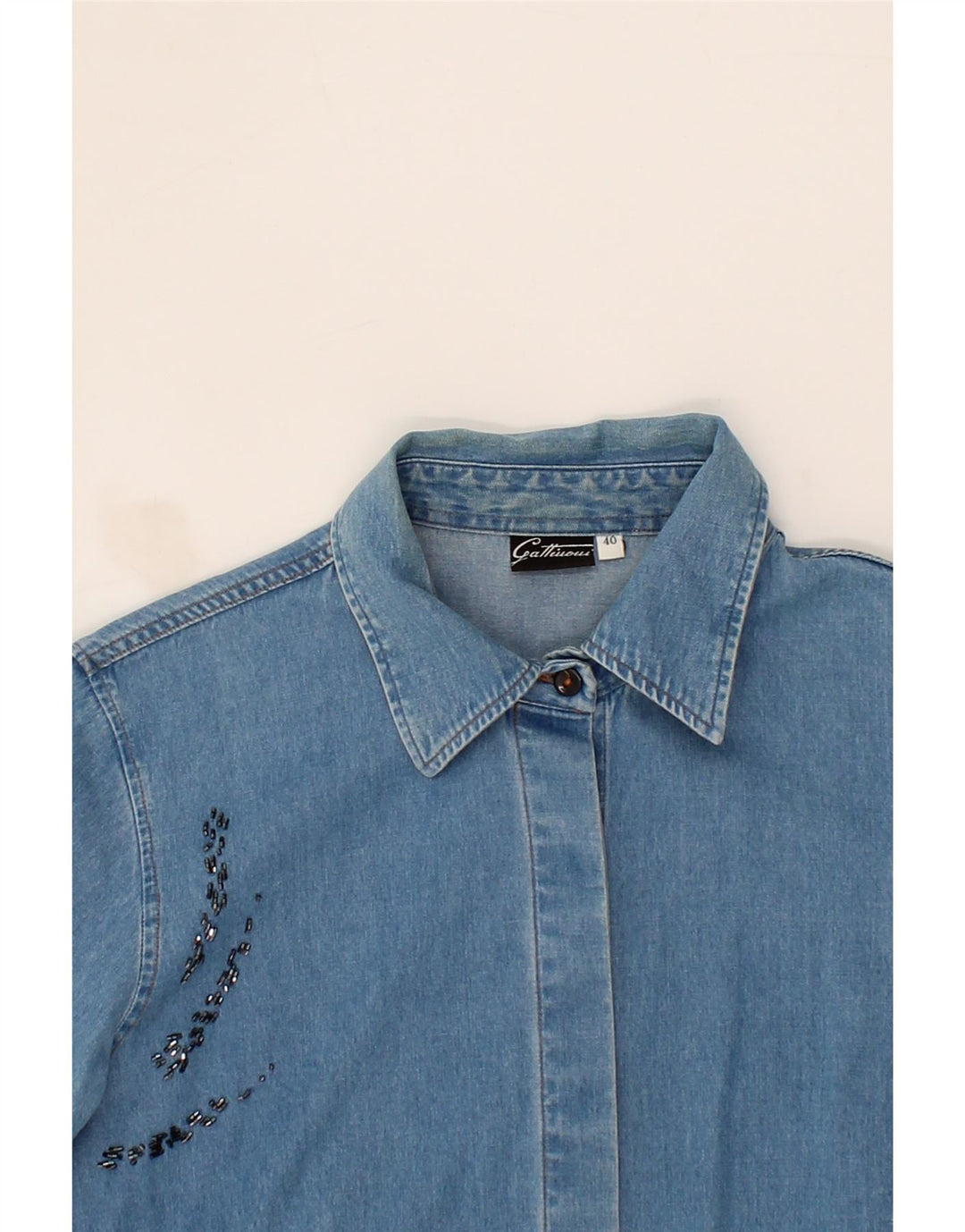 GATTINONI Womens Denim Shirt IT 40 Small Blue Vintage Gattinoni and Second-Hand Gattinoni from Messina Hembry 