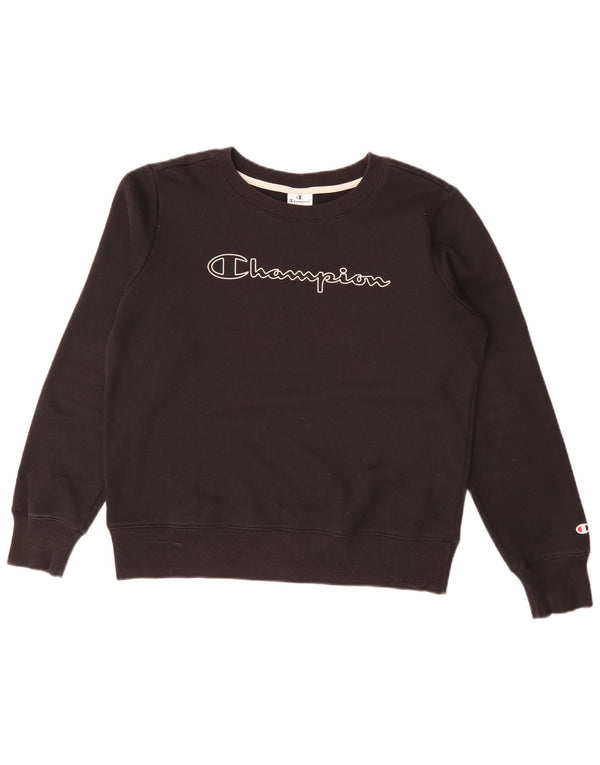 Champion Γυναικείο Γραφικό Φούτερ Jumper UK 16 μεγάλο μαύρο βαμβακερό
