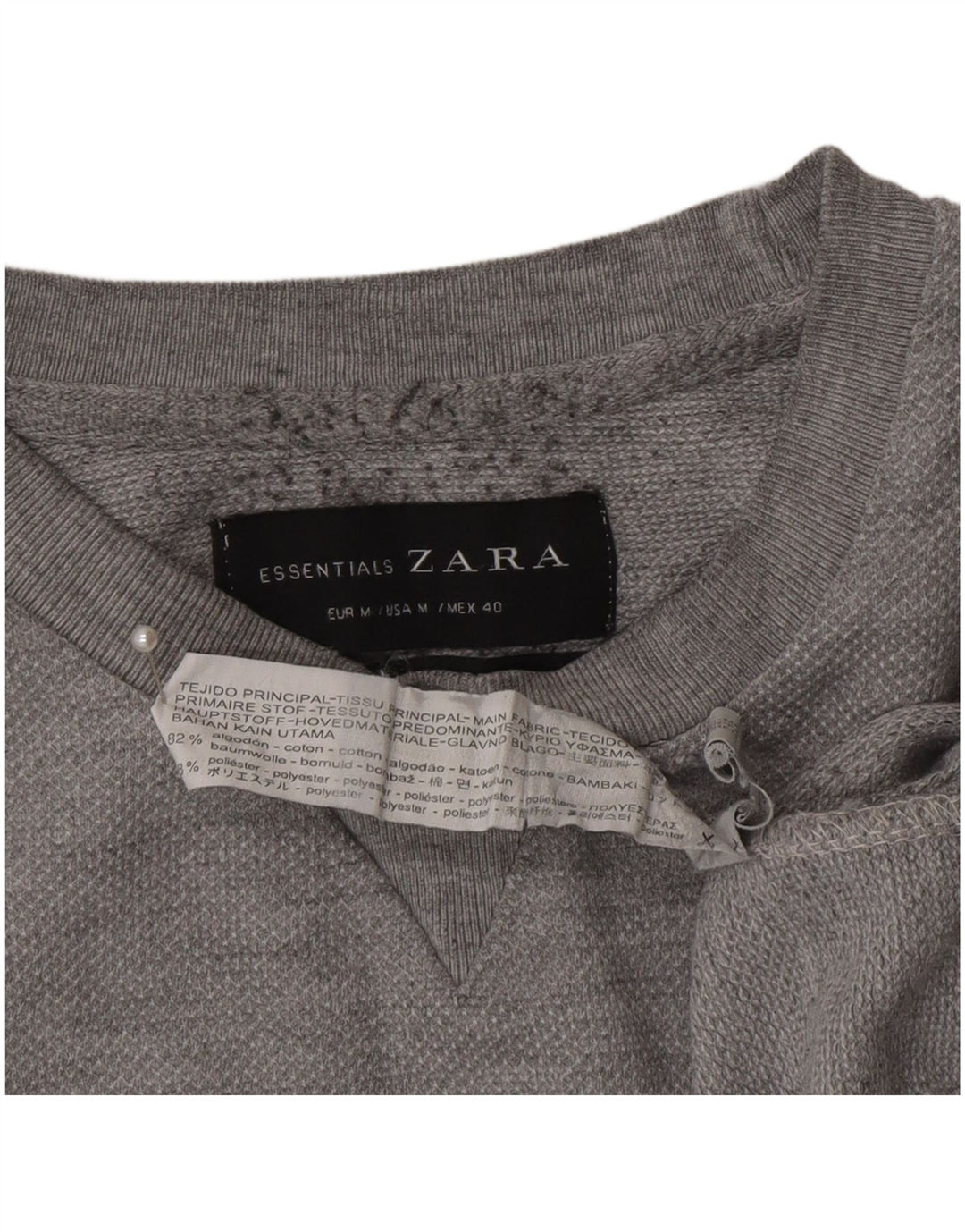 Ανδρικό φούτερ Zara Jumper Μεσαίο γκρι βαμβακερό