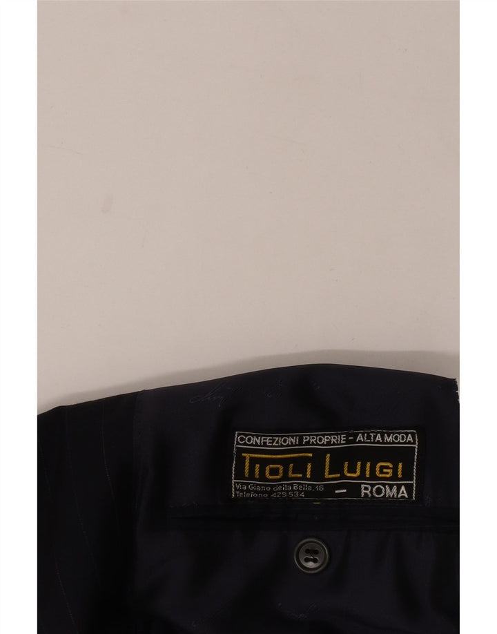 Vintage Ανδρικό σακάκι με 2 κουμπιά Blazer UK 40 Large Navy Blue Pinstripe