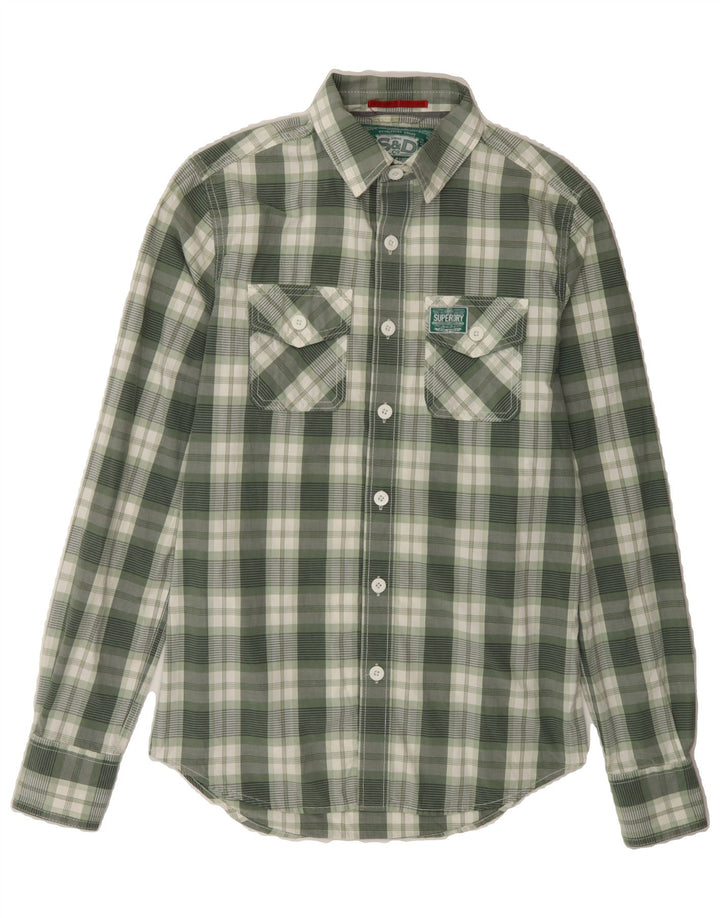 SUPERDRY Mens Shirt Small Green Check Cotton Vintage Superdry and Second-Hand Superdry from Messina Hembry 