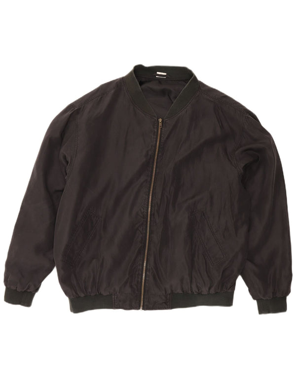 Vintage Ανδρικό Bomber Jacket UK 42 XL Black Silk