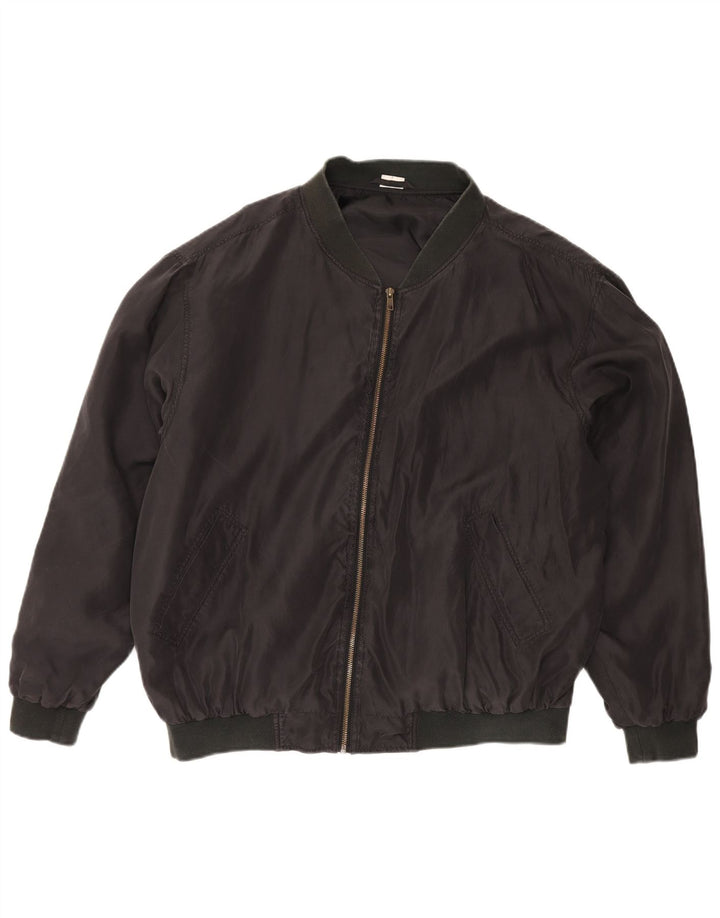Vintage Ανδρικό Bomber Jacket UK 42 XL Black Silk