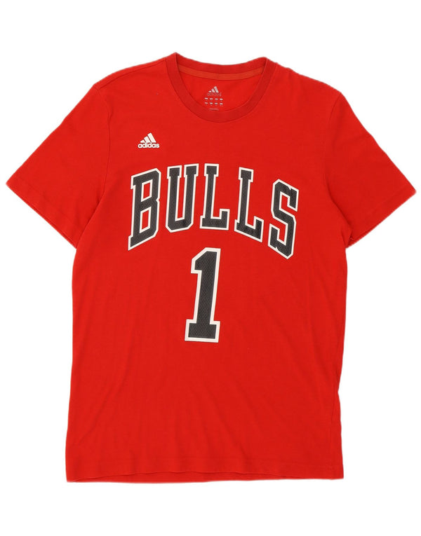 Γραφικό T-Shirt Adidas Mens Bulls Top Medium Red Polyester
