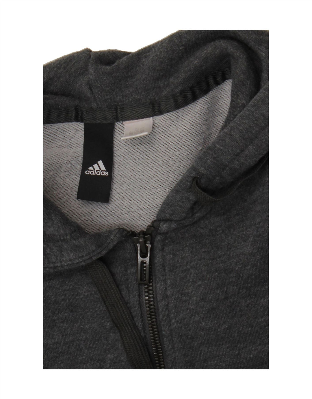 ADIDAS Womens Graphic Zip Hoodie Sweater UK 14 Medium Grey Vintage Adidas and Second-Hand Adidas from Messina Hembry 