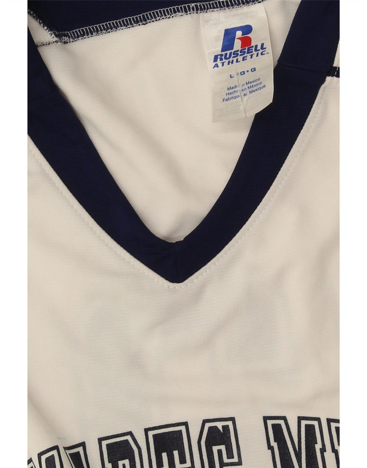 Russell Αθλητικό Ανδρικό Γραφικό Γιλέκο Τοπ Μεγάλο Λευκό Πολυεστέρας