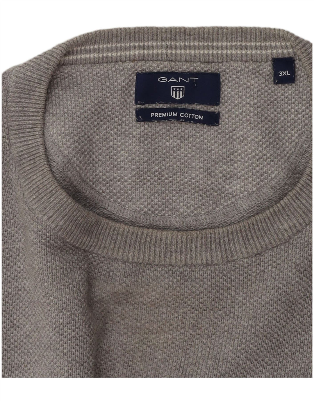 Πουλόβερ Gant Mens Crew Neck Jumper 3XL Γκρι βαμβακερό
