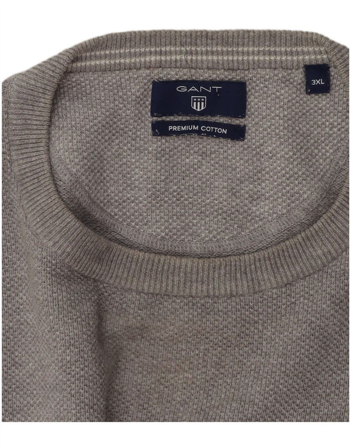 Πουλόβερ Gant Mens Crew Neck Jumper 3XL Γκρι βαμβακερό
