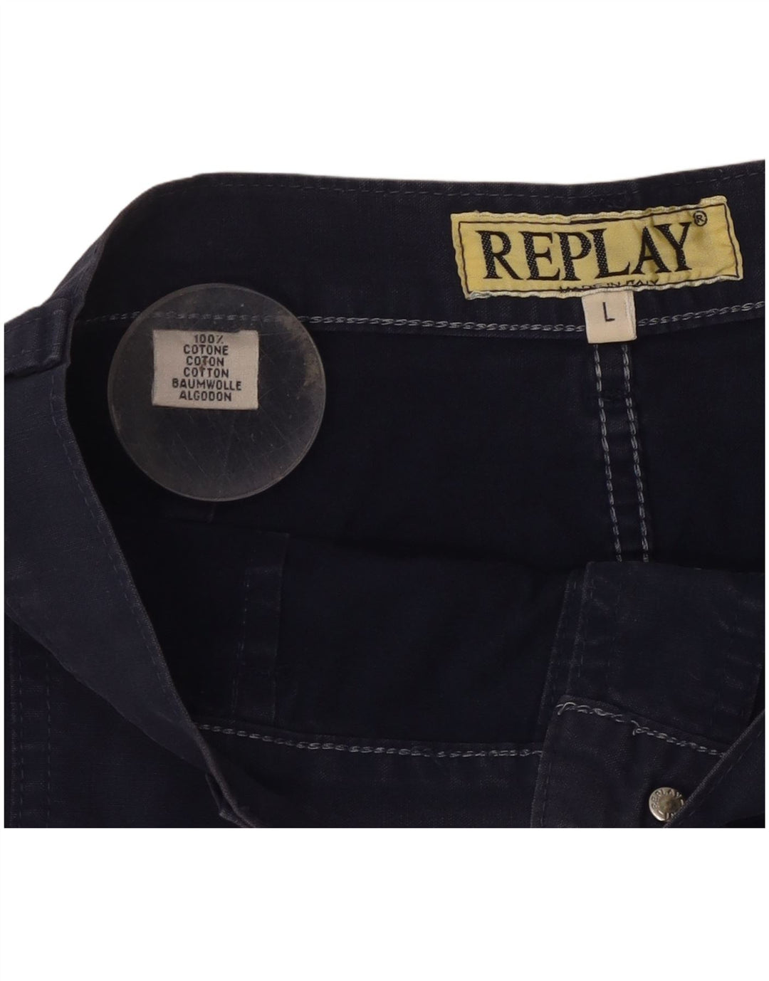 Replay Γυναικεία Mini A-Line Φούστα Μεγάλη W30 Navy Blue Βαμβακερή