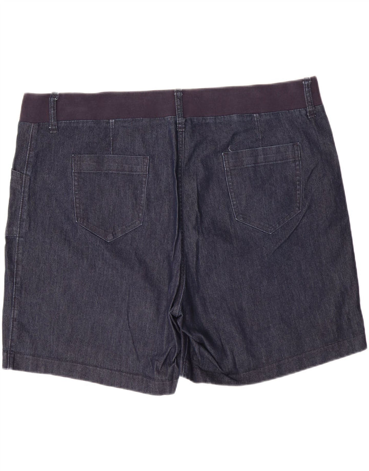 LEE Womens Riders Ψηλόμεσο τζιν σορτς US 22 2XL W44 L7 Navy Blue Cotton