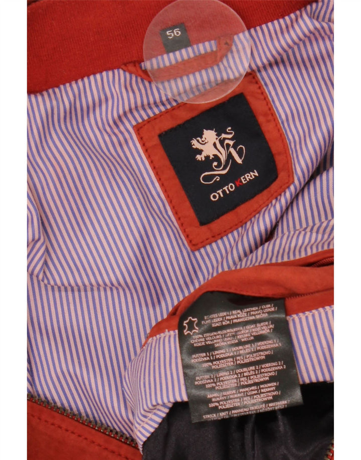 OTTO KERN Ανδρικό Suede Bomber Jacket IT 56 3XL Κόκκινο Δερμάτινο