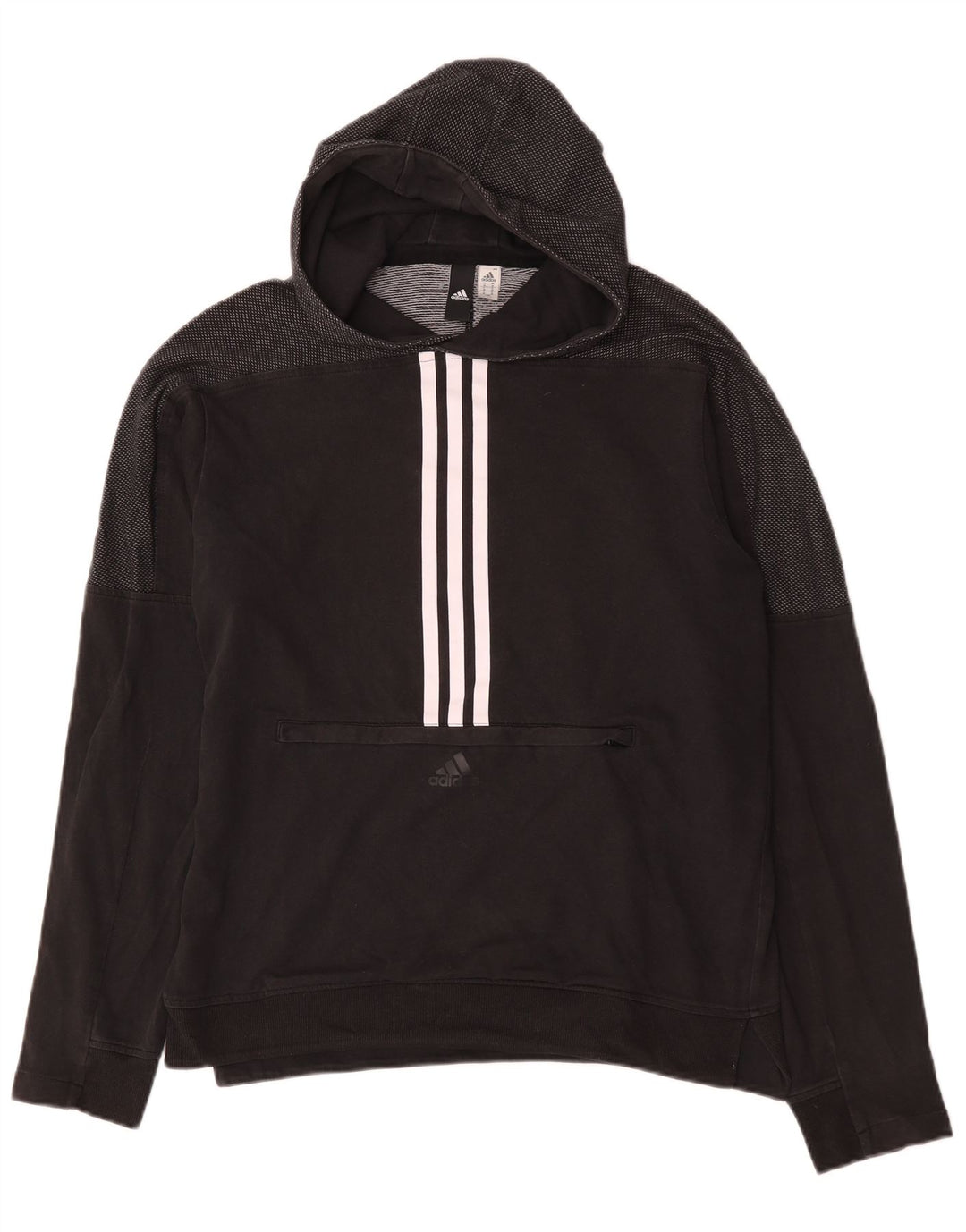 Ανδρικό φούτερ Adidas, μεσαίο μαύρο βαμβακερό