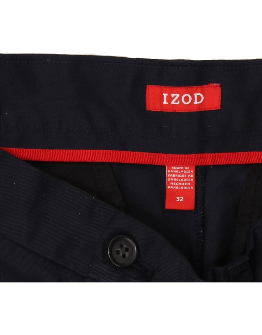 IZOD Mens Chino Shorts W32 Medium  Navy Blue Vintage Izod and Second-Hand Izod from Messina Hembry 