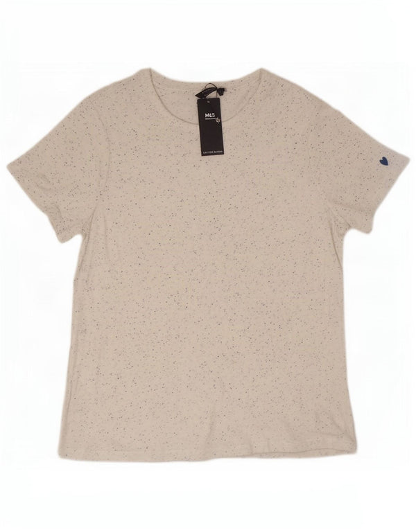 Marks & Spencer Γυναικείο T-Shirt Top UK 18 XL Λευκή βισκόζη