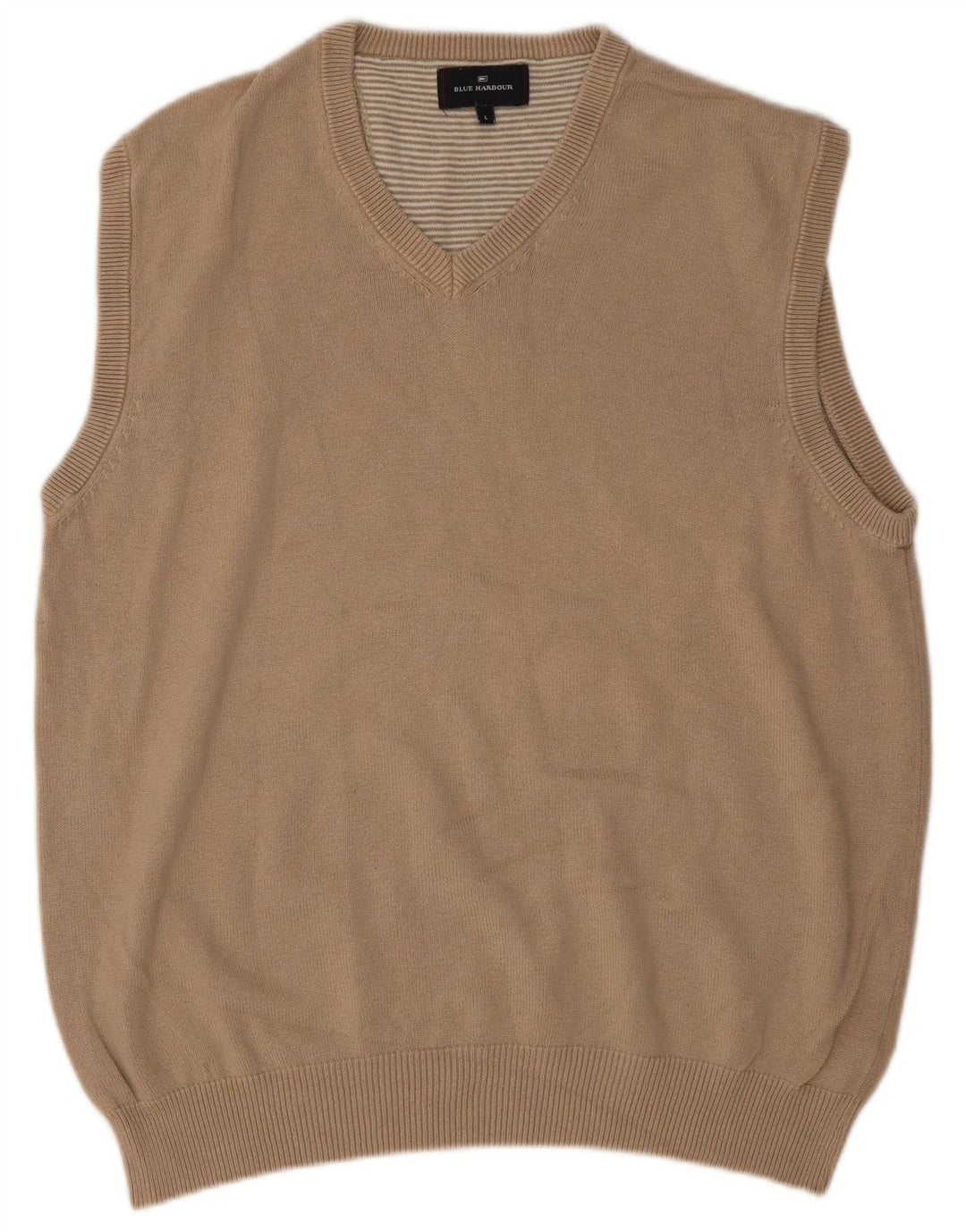 Marks & Spencer Ανδρικό Μπλε Γιλέκο Harbor Tank Top Μεγάλο μπεζ βαμβακερό