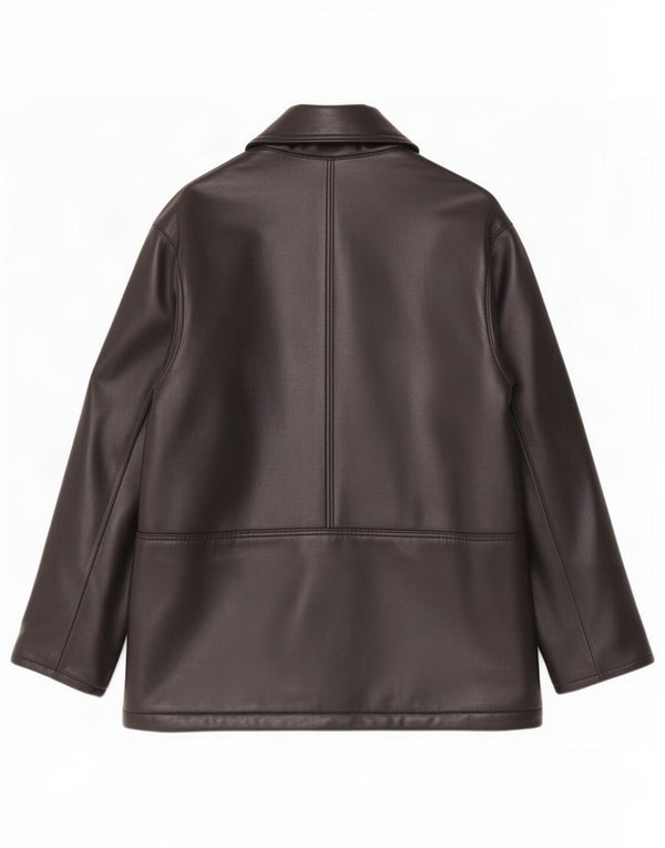 Vintage Ανδρικό Διπλό Μπουφάν Sherpa UK 42 XL Μαύρο Πολυβινύλιο