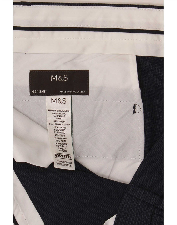 Ανδρικό παντελόνι Chino Marks & Spencer W42 L29 Navy Blue Polyester