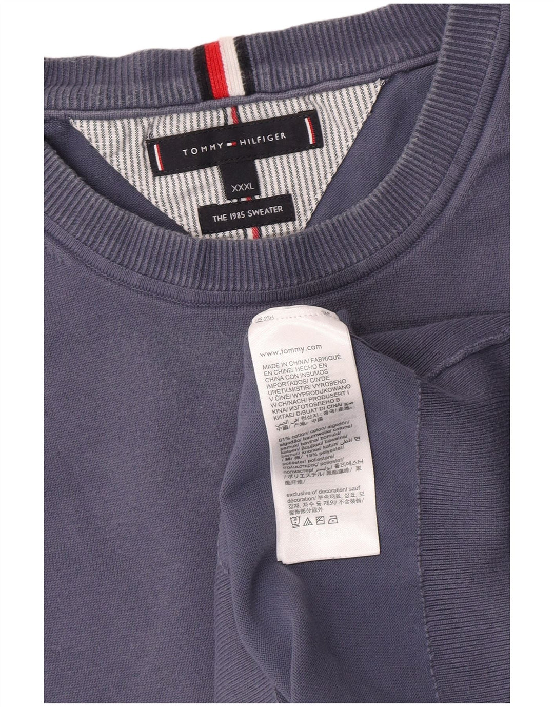 Ανδρικό φούτερ Tommy Hilfiger Jumper 3XL Blue Cotton