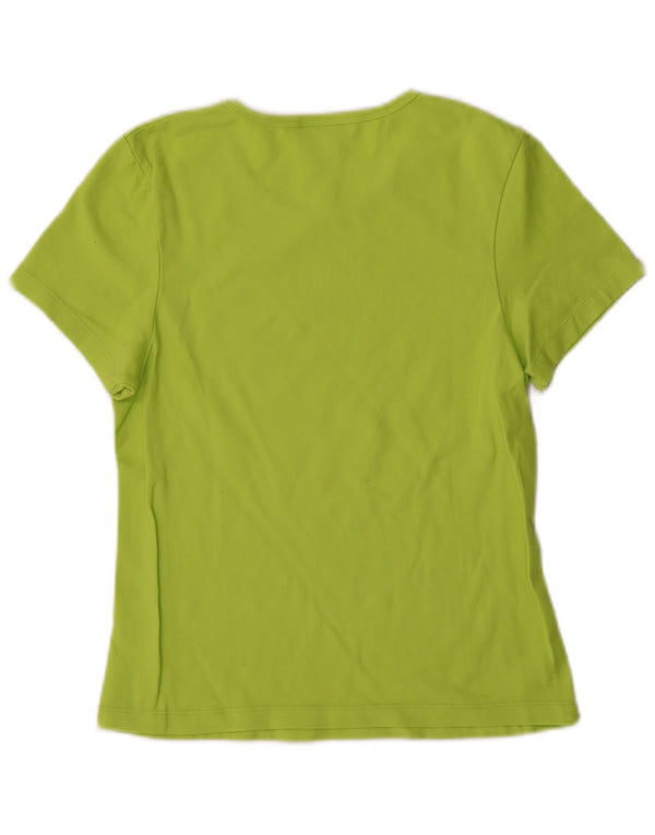 Champion Women T-Shirt Top UK 14 Large Green Polyester