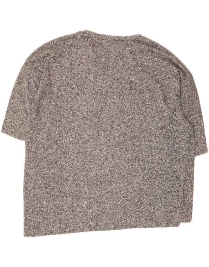 Zara Γυναικείο T-Shirt Oversized Top UK 10 Small Grey Flecked