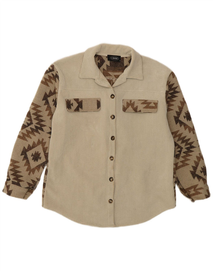 Γυναικείο πουκάμισο CIDER UK 14 Medium Beige Geometric Polyester Aztec