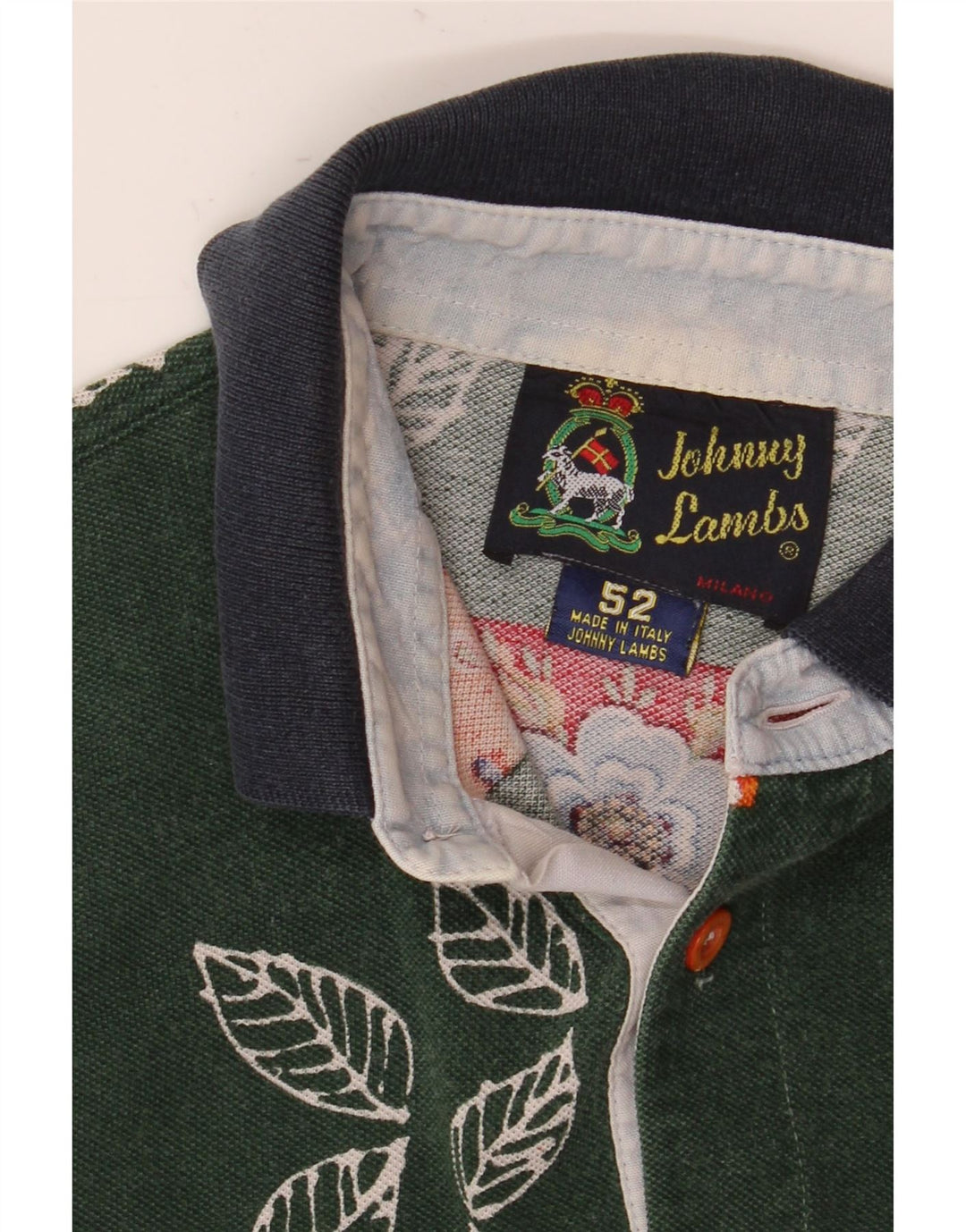 Ανδρικό μπλουζάκι πόλο Johnny Lambs IT 52 Μεγάλο Πράσινο Floral