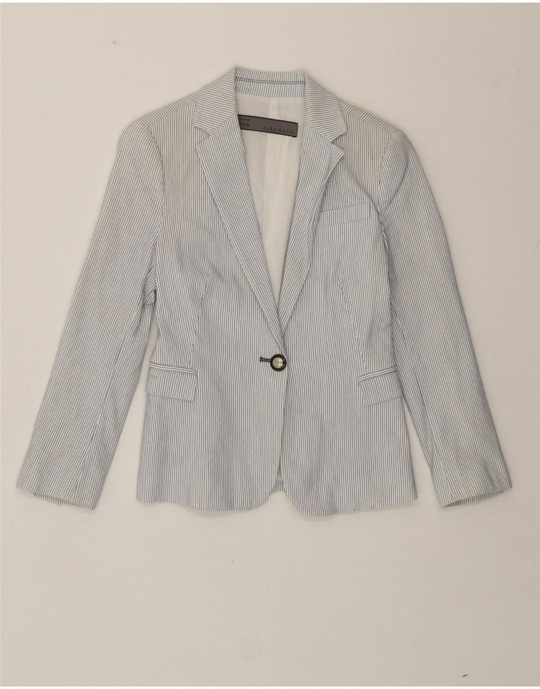 Zara Γυναικείο σακάκι 1 κουμπιού blazer UK 10 Small White Ripe Βαμβακερό
