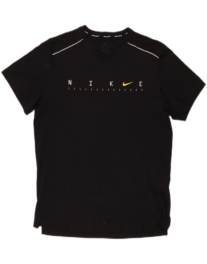 Ανδρικό γραφικό T-Shirt NIKE, ανδρικό Dri Fit, μεγάλο μαύρο πολυεστέρα