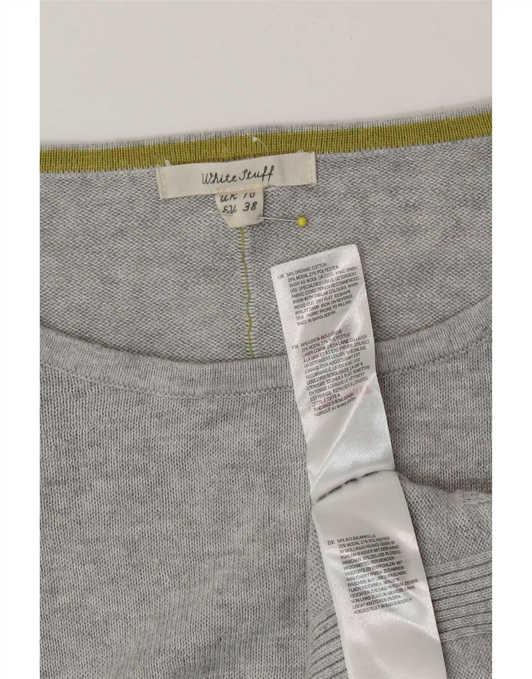 White Stuff Γυναικείο υπερμεγέθη μακρυμάνικο UK 10 Small Grey Colourblock