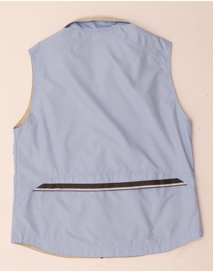 Vintage γυναικεία αμάνικη αθλητική φόρμα Top Jacket IT 42 Medium Blue Polyester