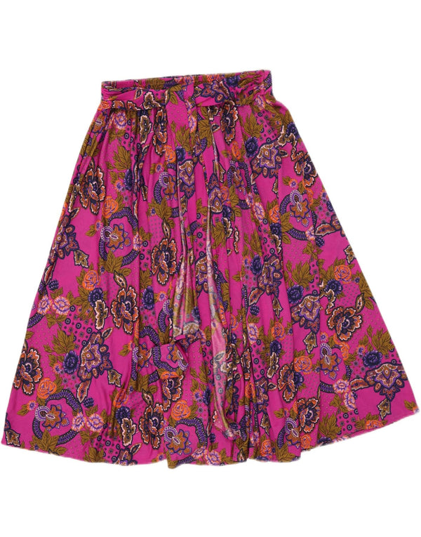 Vintage Γυναικεία Flared Φούστα W34 Large Pink Paisley