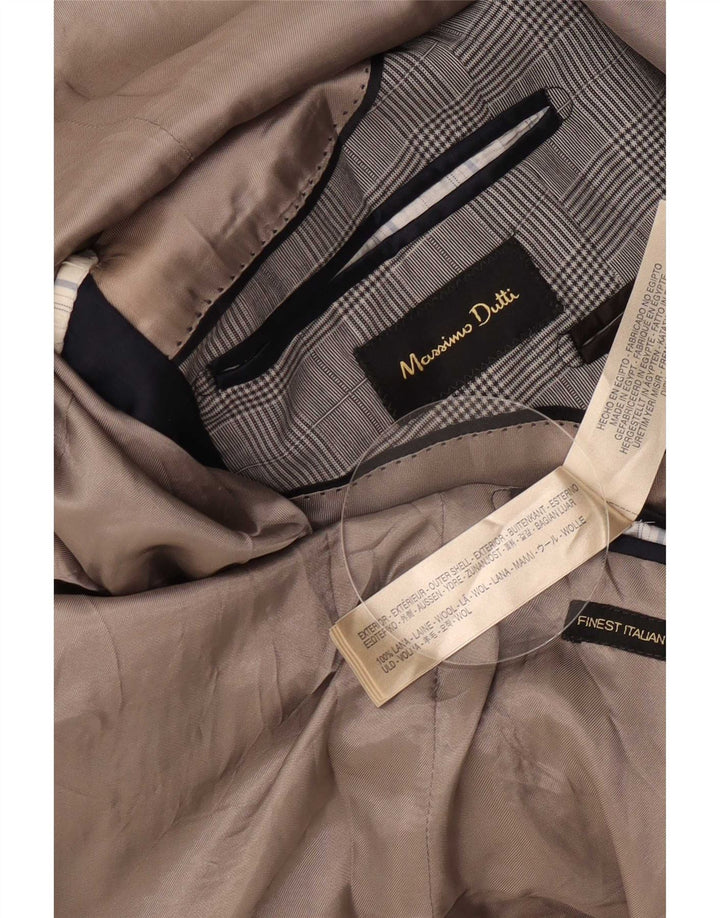 Massimo Dutti Ανδρικό σακάκι με 1 κουμπί UK 38 Medium Grey Houndstooth