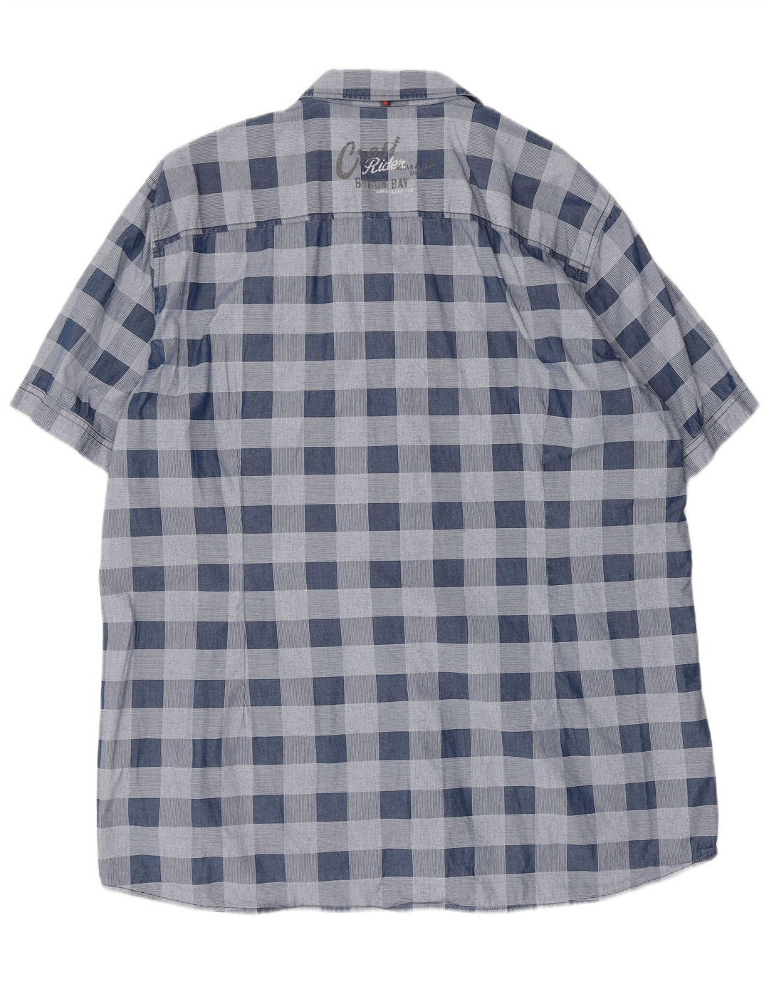 S.Oliver Ανδρικό κοντομάνικο πουκάμισο Slim Fit 2XL Blue Check Cotton
