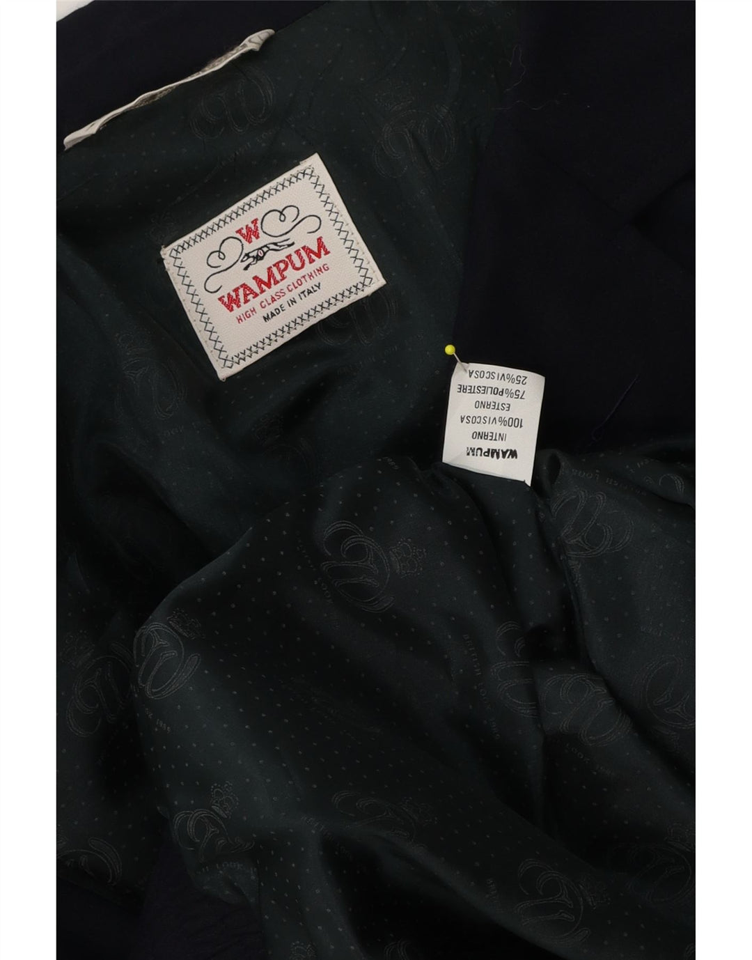 Wampum Ανδρικό Bomber Jacket UK 42 XL Navy Blue Viscose