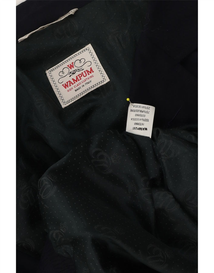 Wampum Ανδρικό Bomber Jacket UK 42 XL Navy Blue Viscose
