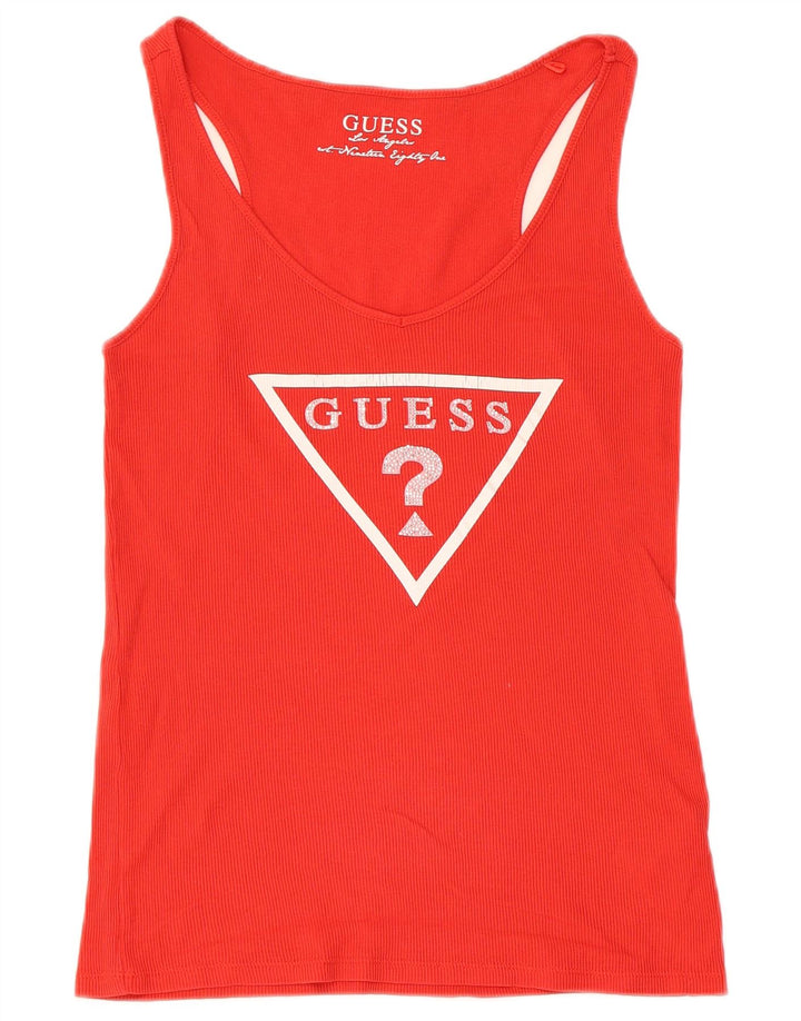Γυναικείο γραφικό γιλέκο Guess UK 12 μεσαίο κόκκινο βαμβακερό