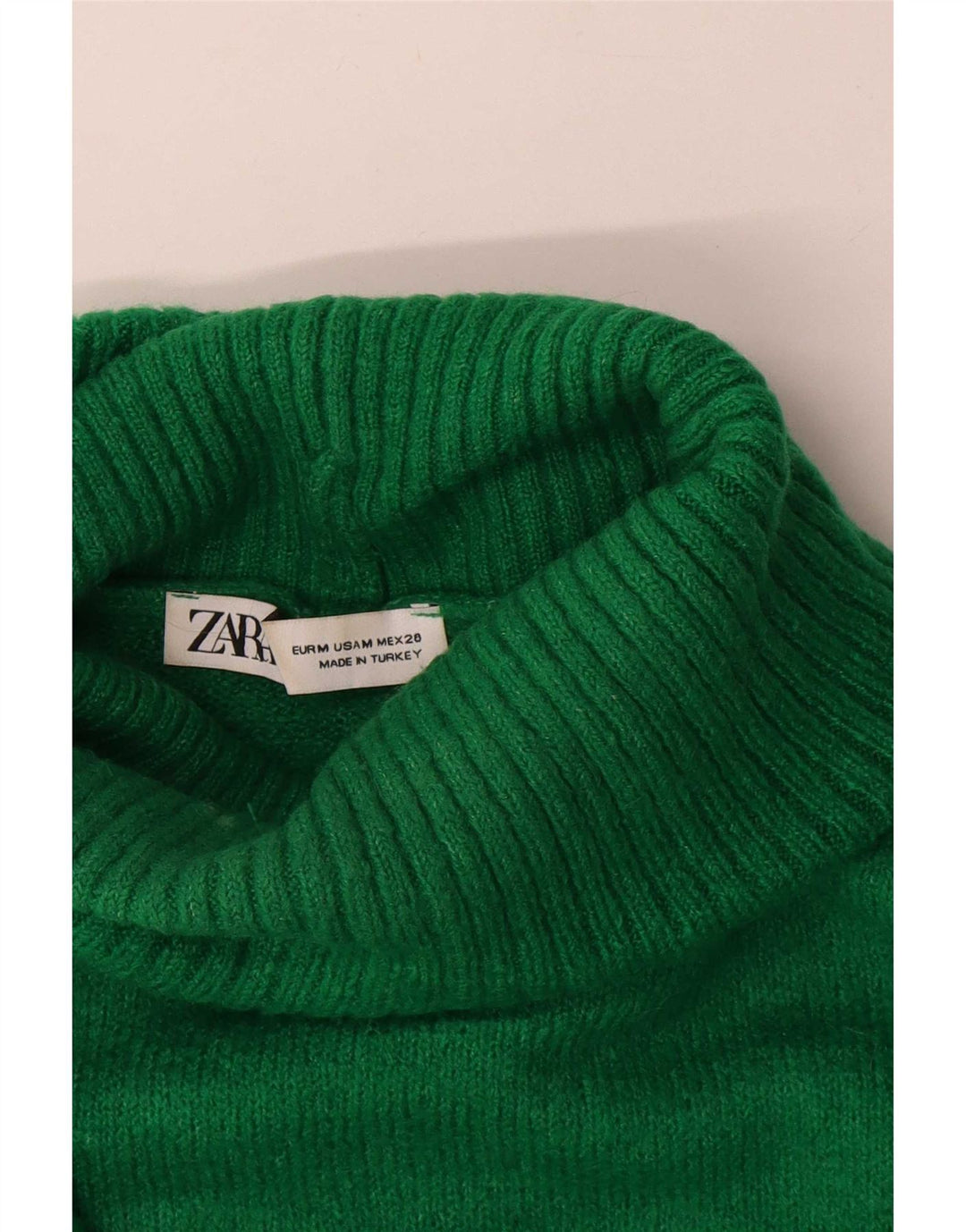 Zara Γυναικείο πουλόβερ με ρολό λαιμόκοψη UK 14 Μεσαίο πράσινο