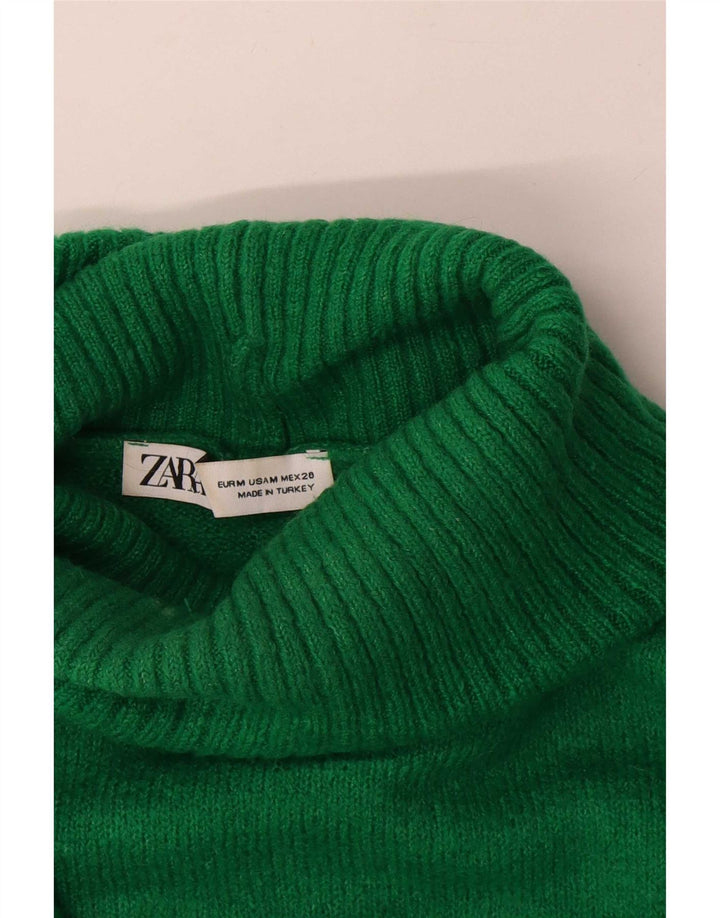 Zara Γυναικείο πουλόβερ με ρολό λαιμόκοψη UK 14 Μεσαίο πράσινο