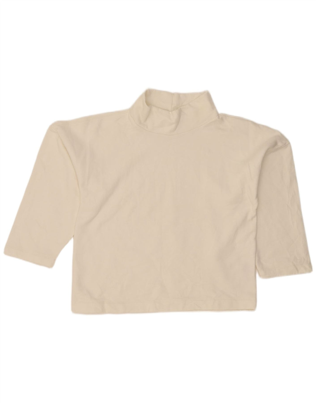 Zara γυναικείο υπερμεγέθη τοπ μανίκι 3/4 UK 10 Small off λευκό βαμβακερό