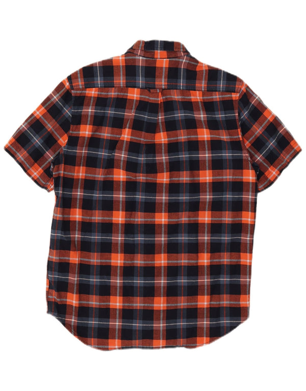 Ανδρικό πουκάμισο Timberland με κοντό μανίκι, κανονική εφαρμογή, μεσαίο μπλέ καρό