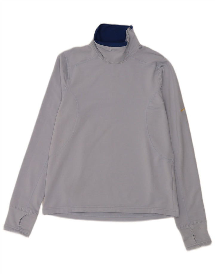 Nike γυναικείο Dri Fit κανονικό τοπ μακρυμάνικο US 8/10 Medium Blue Sports
