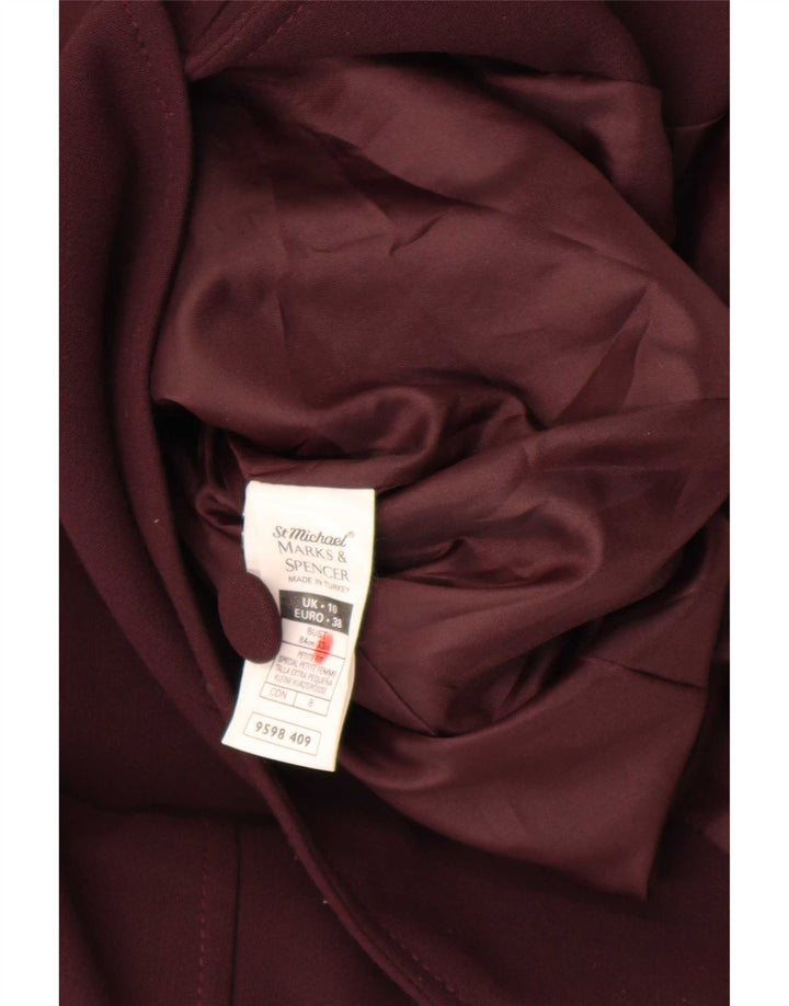 Marks & Spencer Γυναικείο Longline Blazer Jacket UK 10 Small Burgundy