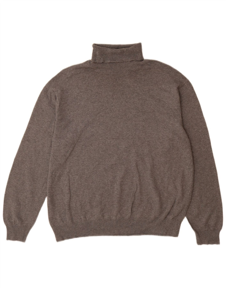 Ανδρικό πουλόβερ Massimo Dutti με ρολό λαιμόκοψη Μεσαίο γκρι