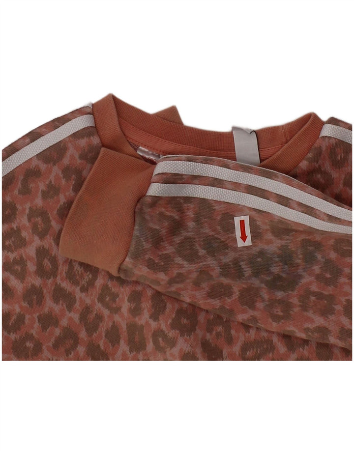 Ολόσωμη φόρμα ADIDAS Baby Girls 18-24 μηνών, ροζ ζωικό τύπωμα βαμβακερό