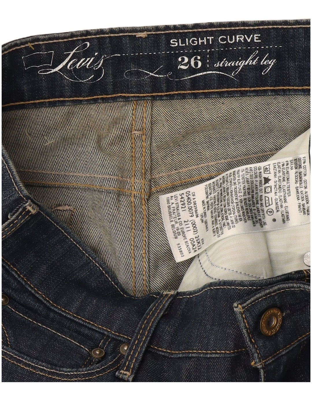 Γυναικείο τζιν Levi's Slight Curve Straight W26 L32 Navy Blue Cotton