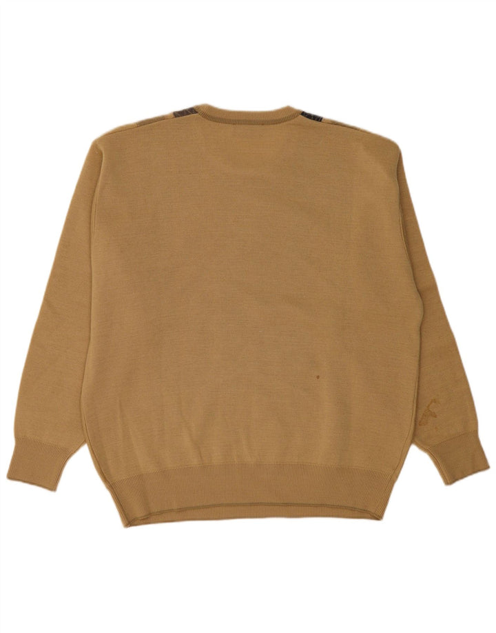 Ανδρικό πουλόβερ GABICCI Crew Neck Jumper XL Beige Argyle/Diamond Wool