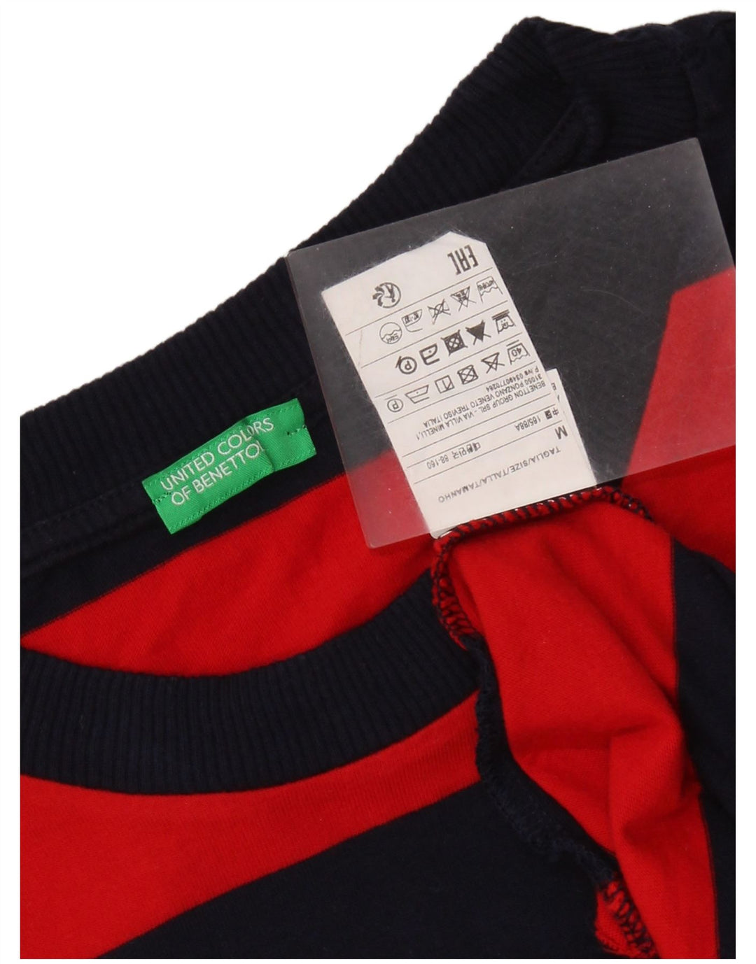 BENETTON Ανδρικό T-Shirt Top Βαμβακερό μεσαίο μπλε ναυτικό ριγέ