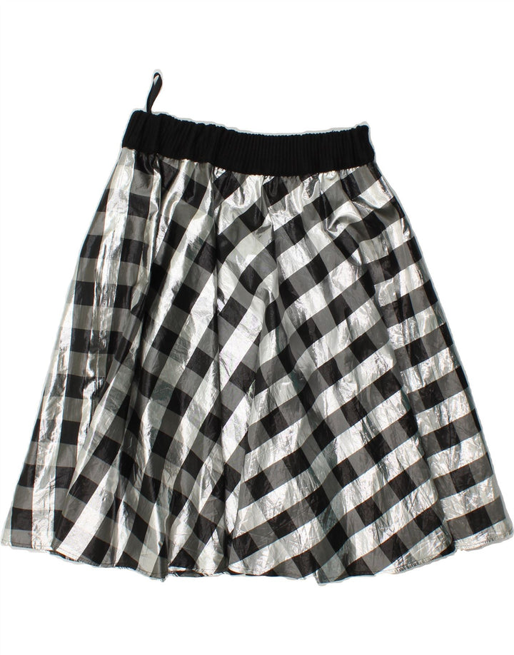 VINTAGE Womens A-Line Skirt UK 12 Medium W28 Black Check Vintage Vintage and Second-Hand Vintage from Messina Hembry 